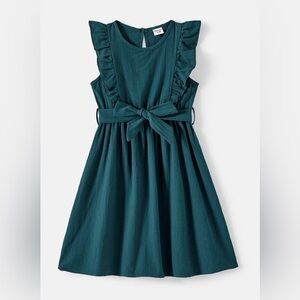 PatPat Teal Ruffled Belted Girls Dress size 3/4 NWT